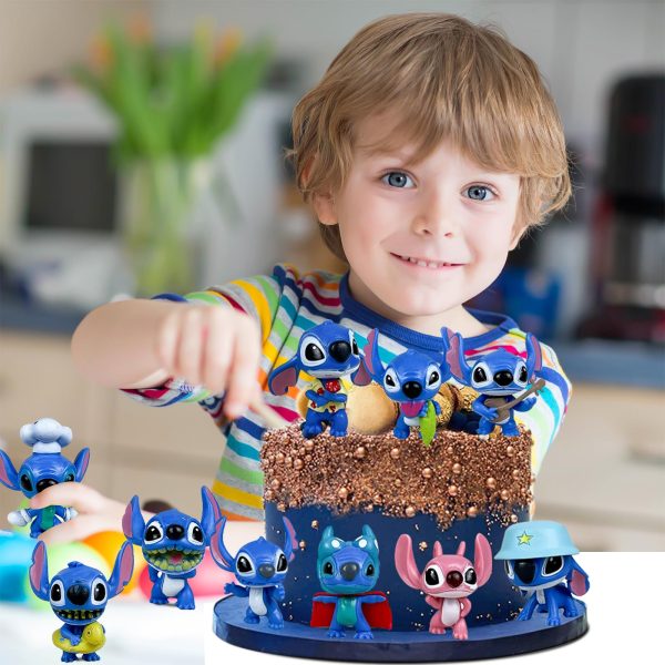 (Faltan 4, Incluye 6 aleatorias) - Pack de Mini Figuras Stit para Decorar Tartas de Cumpleaños Infantiles Embalaje Deteriorado Cheap