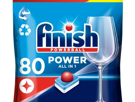 (Faltan 2 pastillas, incluye 78) Pastillas para lavavajillas Finish Powerball Power All in 1 Embalaje Deteriorado For Sale