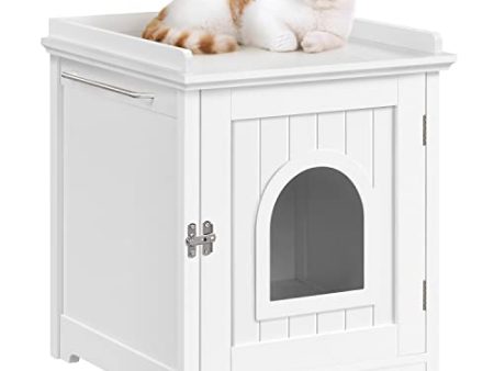 Yaheetech Mueble Arenero para Gatos con Puerta Ventilada, Casa para Gato Adulto, Blanca, 48x53x57.5cm Reacondicionado Online Sale