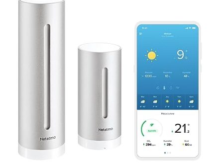 Netatmo Estación Meteorológica Inteligente con Wifi para Interior y Exterior, Compatible con Alexa, Apple y Google Embalaje Deteriorado Hot on Sale