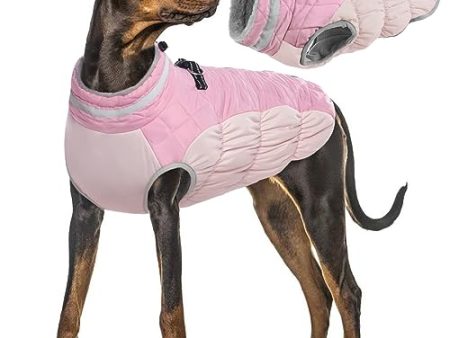 Abrigo Impermeable de Invierno para Perros con Forro Polar y Tiras Reflectantes - Talla L, Color Rosa Reacondicionado Online Sale