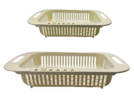 ZJSTRO Colador Extensible para Fregadero de Cocina, Ideal para Escurrir Frutas y Verduras (Beige) Sale