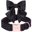 Collar de Perro Ajustable y Resistente de Seda Negra con Pajarita para Bodas - Unique Style Paws (XS, Cachorros y Gatos) Reacondicionado For Cheap