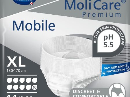 MoliCare Mobile: Pañales para Adultos con Incontinencia Severa, Ropa Interior Absorbente para Hombres y Mujeres, 10 Gotas, talla XL, 14 unidades Embalaje Deteriorado (Cad: 30 04 2029) Online Hot Sale