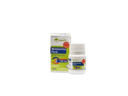 Melatonina Pura 1,95 mg - 60 Comprimidos Bucodispersables | Relafit - Laboratorios MS | Tratamiento para Insomnio y Trastornos del Sueño | Vegana Embalaje Deteriorado (Cad: 31 03 2026) Fashion