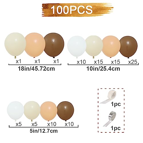 Frigg Globos Marrones para Decoración de Fiestas - Guirnalda de Globos Blanco, Marrón y Beige - Arco de Globos para Baby Shower y Cumpleaños Embalaje Deteriorado Online Sale