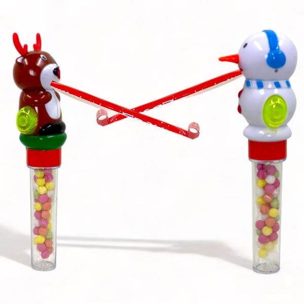 (1 Unidad Modelo Aleatorio) Mijoma Jolly Friends Dulce Navideño - Figura Divertida con Bola de Dextrosa y Tronco de Aire, Papá Noel, Reno o Muñeco de Nieve, 7g (Cad: 26 06 2025) For Cheap