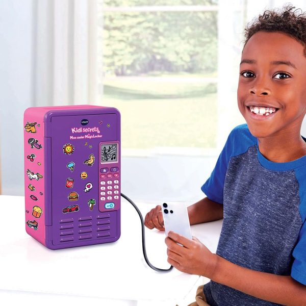 (Idioma Francés) VTech – KidiSecrets, Mi casillero MagicLocker Rosa y púrpura, Caja Fuerte Secreta con código, Caja de Tesoros Personalizable, Juegos, Despertador, para niños de 6 a 12 años Embalaje Deteriorado Online now