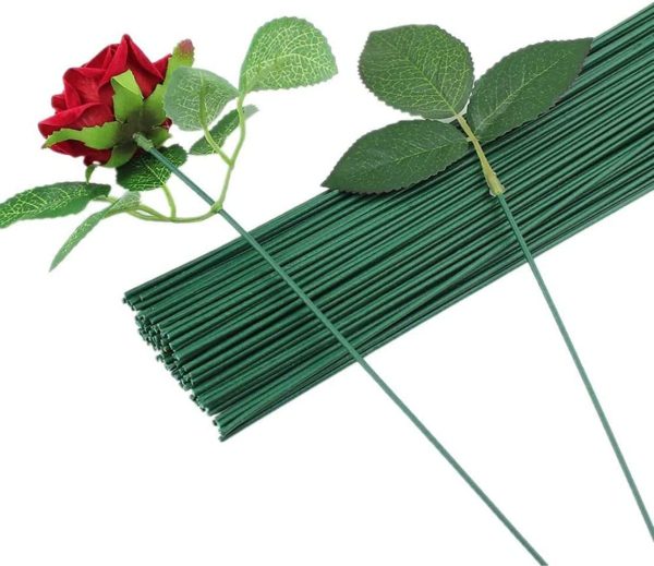 YSTrillion Alambre Floral Wire 100 Piezas Floral Tallos de Flores, Floristas Alambre de Tallo Floral para Arreglos de Flores, Ramo de Manualidades 40CM 22# Embalaje Deteriorado For Discount