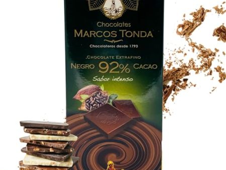 Chocolates Marcos Tonda – Chocolate Negro Artesano 92% Cacao | Tableta de 100g | Ideal para Regalar Embalaje Deteriorado Discount