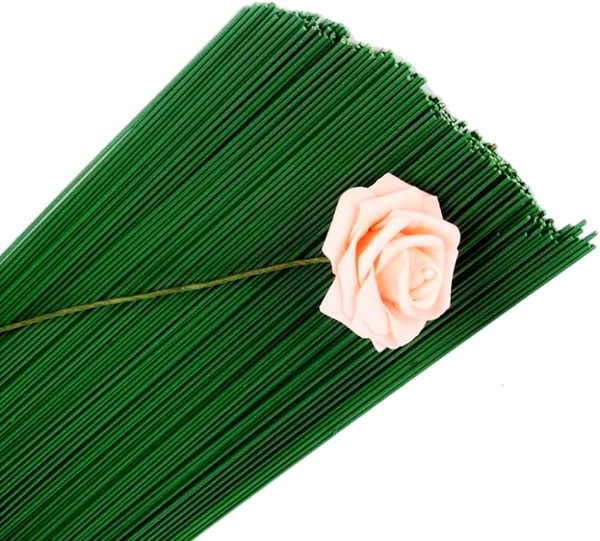 YSTrillion Alambre Floral Wire 100 Piezas Floral Tallos de Flores, Floristas Alambre de Tallo Floral para Arreglos de Flores, Ramo de Manualidades 40CM 22# Embalaje Deteriorado For Discount