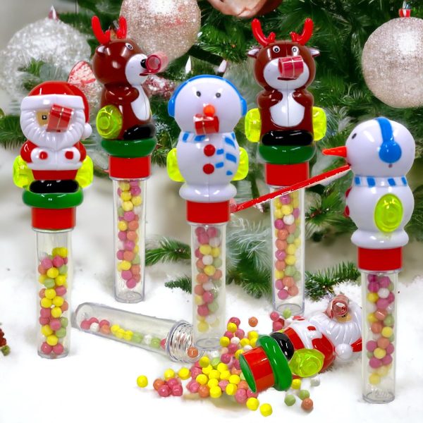 (1 Unidad Modelo Aleatorio) Mijoma Jolly Friends Dulce Navideño - Figura Divertida con Bola de Dextrosa y Tronco de Aire, Papá Noel, Reno o Muñeco de Nieve, 7g (Cad: 26 06 2025) For Cheap