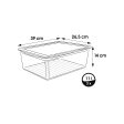 (Falta 1, Incluye 2) - Caja de almacenamiento transparente con tapa y sistema de cierre deslizante, 7 l, Cornelia Embalaje Deteriorado Supply