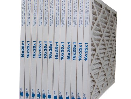 16x25x1 MERV 13 Furnace Air Filter, Pleated Material. Case of 12 For Sale